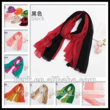 Заводская цена, 2015 двойной цвет шелка чувствовать полиэстер шаль и хиджаб шарф